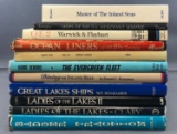 Group of 11 books about ships including Great Lakes Ships and more