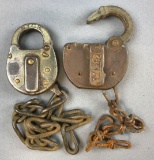 Vintage railroad locks NYCS and NYO & W