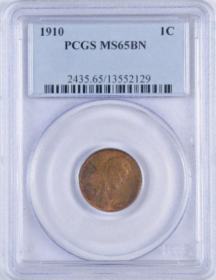 1910 P Lincoln Wheat Cent (PCGS) MS65BN.