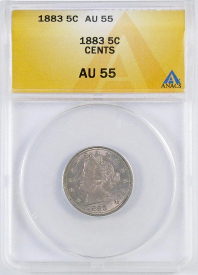 1883 WC Liberty Head Nickel (ANACS) AU55.