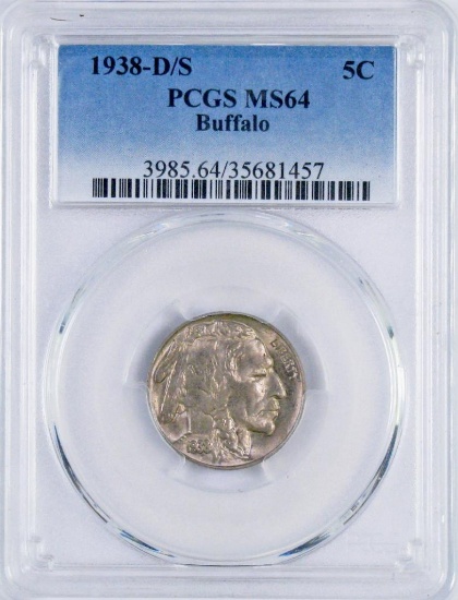 1938 D/S Buffalo Nickel (PCGS) MS64.