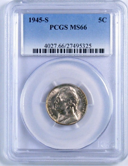 1945 S Jefferson Silver Nickel (PCGS) MS66.