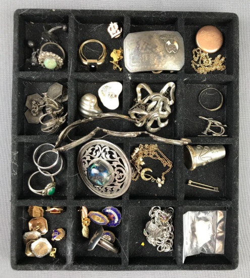 Group of 40 pieces vintage jewelry ? sterling silver, gold filled, and more