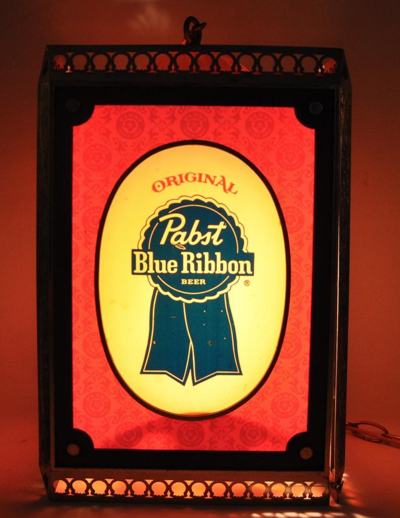 【超激レア】Pabst Blue Ribbon 吊り下げ照明 モーションサイン Vintage Original Lot Of 2 Pabst Blue Ribbon Beer Rotating