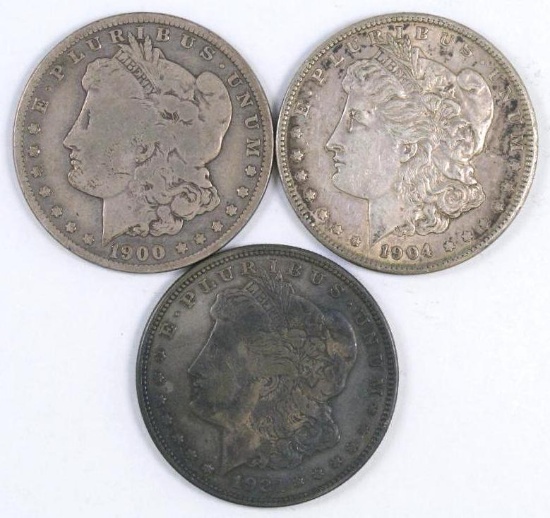 Group of (3) Morgan Silver Dollars.