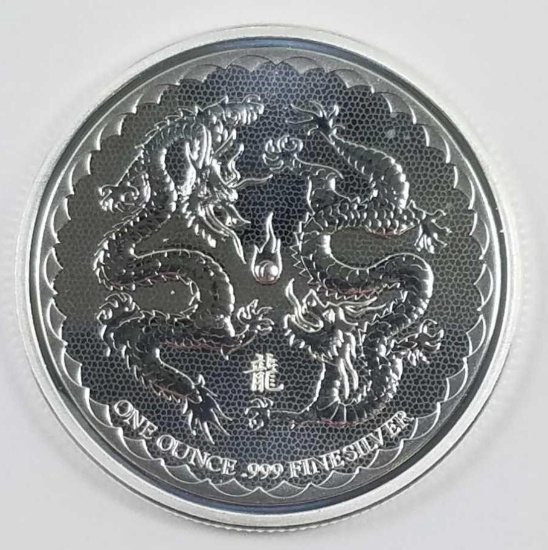 2018 NIUE Dragon 1oz. .999 Fine Silver.