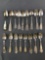 Group of 17 antique sterling or coin silver fiddleback spoons