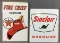 Group of 2 Reproduction Gasoline Signs