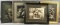 Group of 4 framed antique photographs funeral flowers