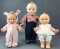 Group of 3 1960s Cameo Kewpie style dolls