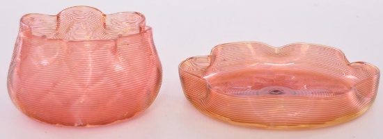 Set of 2 : Amberina Style Bowl and Saucer