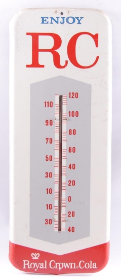 Vintage Royal Crown Cola Advertising Metal Thermometer