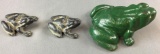 Group of 3 Cast-Iron Frogs