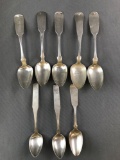 Group of 17 antique sterling or coin silver tablespoons