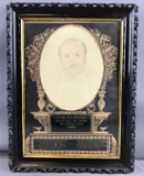 Antique framed remembrance/death notice