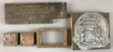 Vintage printing press stamps