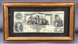 Framed Confederate $20 note 1861