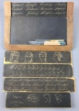 Antique blackboard with interchangeable plates