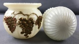 Antique milk glass match safes/holders