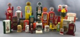 Group of vintage gas pumps and more