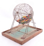 Vintage Wire Bingo Cage with Balls