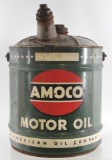 Antique Amoco Motor Oil Advertising 5 Gal. Oil Can