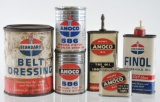 Group of 6 Vintage Standard and Amoco Advertising Oil Cans