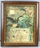 Framed World War I Service certificate