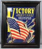 Framed vintage Victory scrapbook