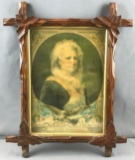 Antique framed lithograph Martha Washington