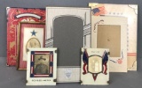 Group of 7 vintage and antique patriotic frames and photographs