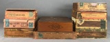 Group of 9 antique wooden cigar boxes