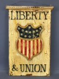 Patriotic painted wood sign