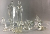 Group of 12 Vintage Clear Glass Figurines