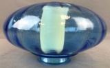 Blue glass lampshade