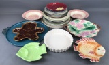 Group of 20+ assorted plates, trays and more