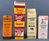 Group of 4 vintage milk cartons/health products