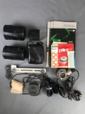 Group of 10+ pieces vintage photography equipment and manuals