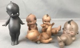 Group of 5 Porcelain Black Kewpie figurines