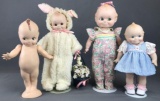 Group of 4 Kewpie dolls- porcelain and chalkware