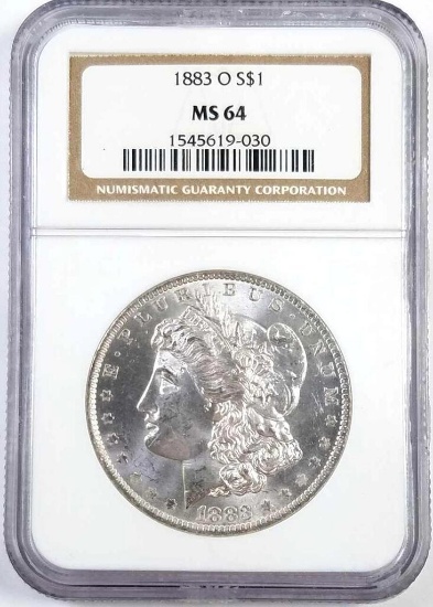 1883 O Morgan Silver Dollar (NGC) MS64.