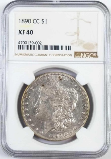 1890 CC Morgan Silver Dollar (NGC) XF40.