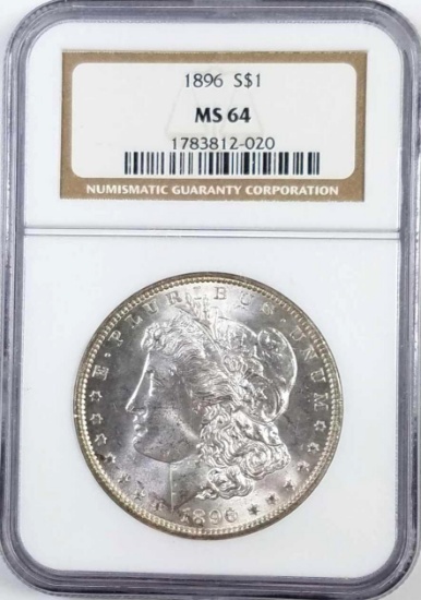 1896 P Morgan Silver Dollar (NGC) MS64.