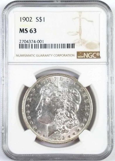 1902 P Morgan Silver Dollar (NGC) MS63.