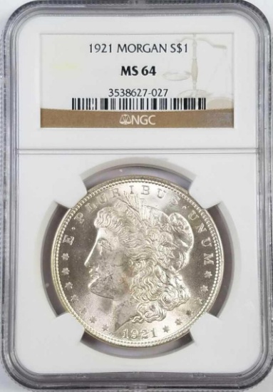 1921 Morgan Silver Dollar (NGC) MS64.