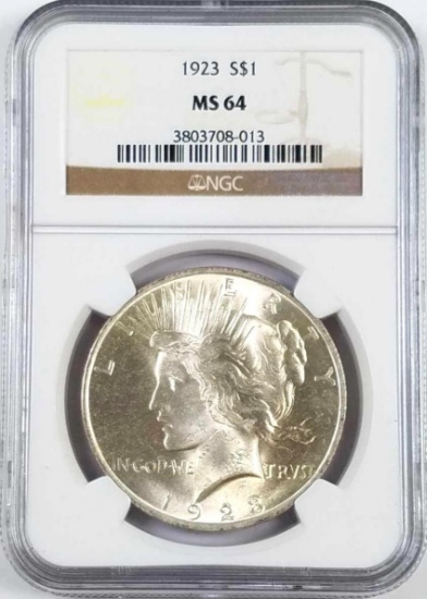 1923 P Peace Silver Dollar (NGC) MS64.