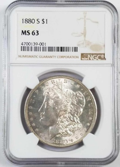 1880 S Morgan Silver Dollar (NGC) MS63.