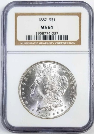 1882 P Morgan Silver Dollar (NGC) MS64.