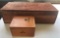 Group of 2 wooden cigar boxes