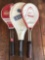 Group of 3 tennis rackets